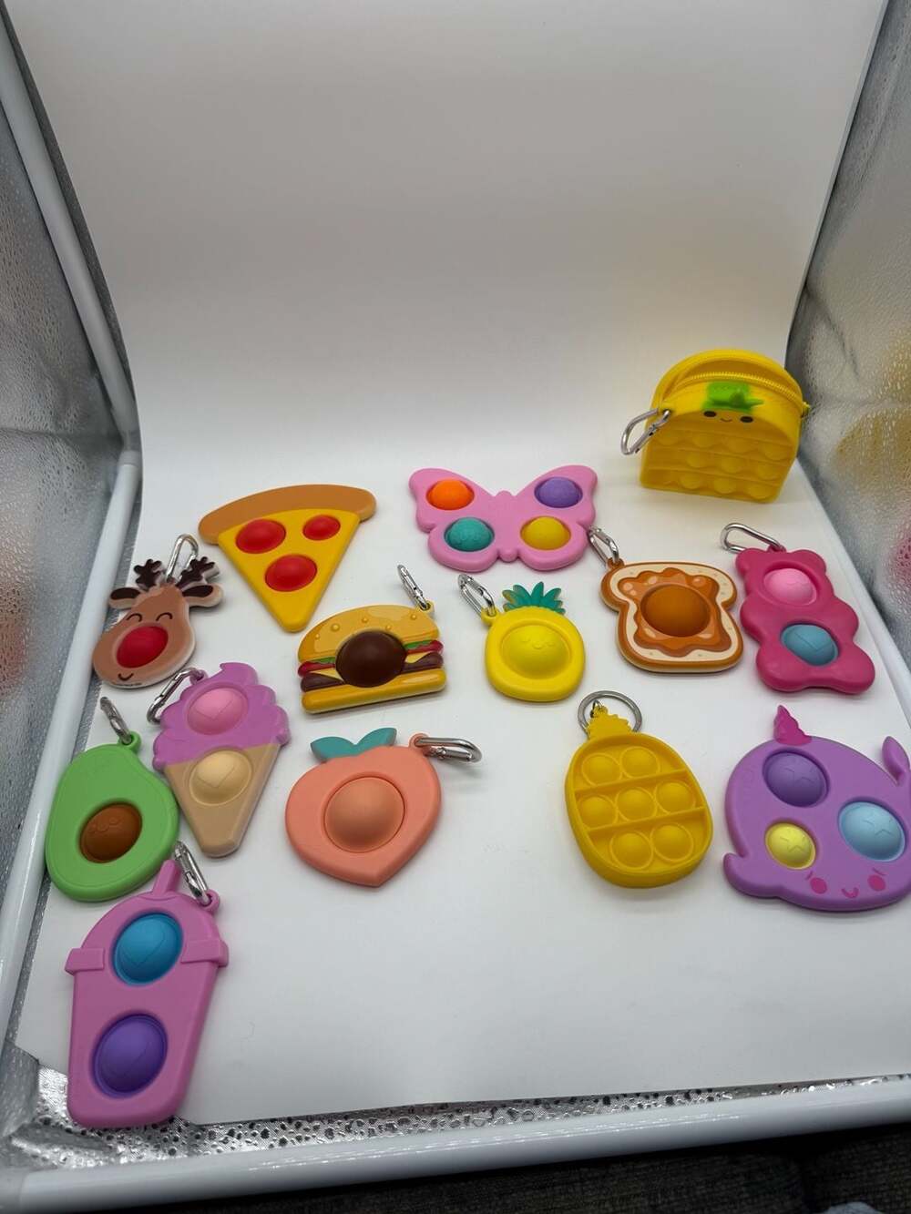 Top Trenz Pop It Fidget Toy Keychain Bundle - 13 Piece Set